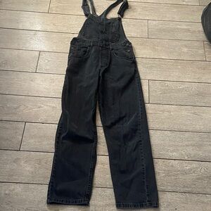 We The Free charcoal gray denim overalls